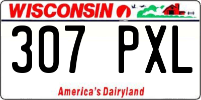 WI license plate 307PXL