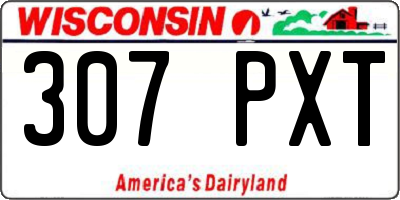 WI license plate 307PXT