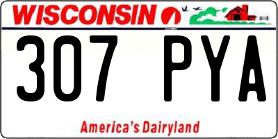 WI license plate 307PYA