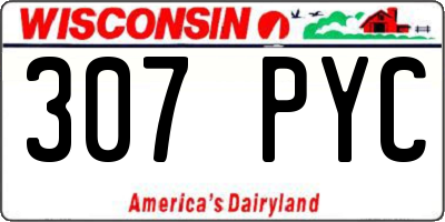 WI license plate 307PYC