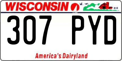 WI license plate 307PYD