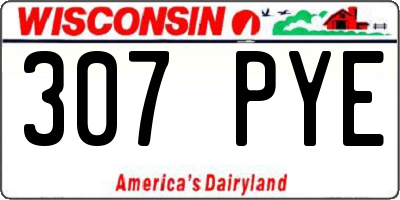 WI license plate 307PYE