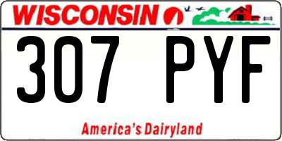 WI license plate 307PYF