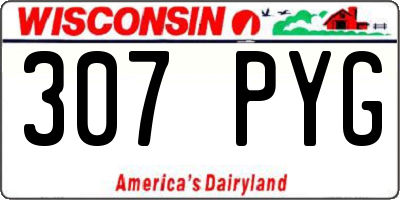 WI license plate 307PYG