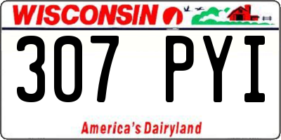 WI license plate 307PYI
