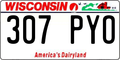 WI license plate 307PYO