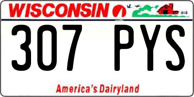 WI license plate 307PYS