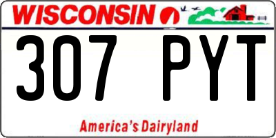 WI license plate 307PYT