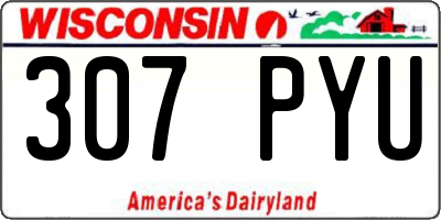 WI license plate 307PYU