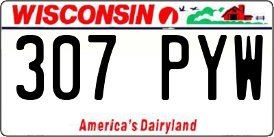 WI license plate 307PYW