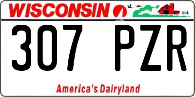 WI license plate 307PZR