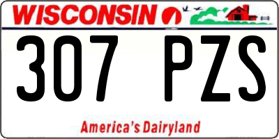WI license plate 307PZS
