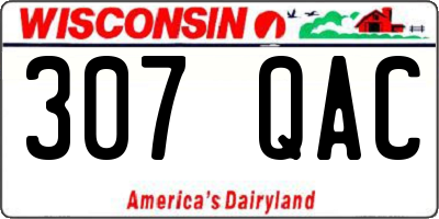 WI license plate 307QAC