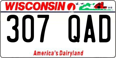 WI license plate 307QAD