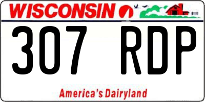 WI license plate 307RDP