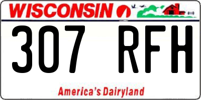 WI license plate 307RFH