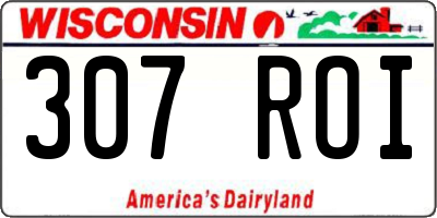 WI license plate 307ROI