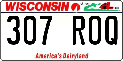 WI license plate 307ROQ
