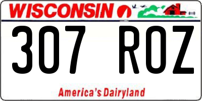 WI license plate 307ROZ