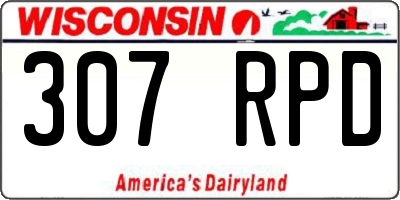 WI license plate 307RPD