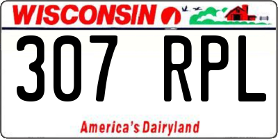 WI license plate 307RPL