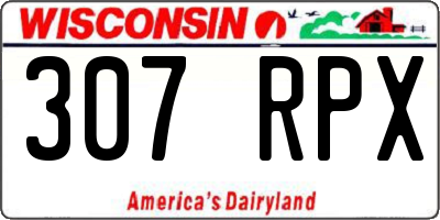 WI license plate 307RPX