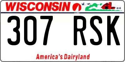 WI license plate 307RSK