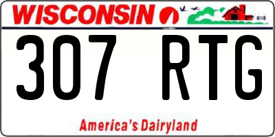 WI license plate 307RTG