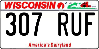 WI license plate 307RUF