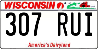 WI license plate 307RUI