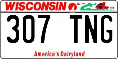 WI license plate 307TNG