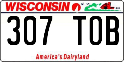 WI license plate 307TOB