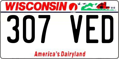 WI license plate 307VED