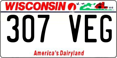 WI license plate 307VEG