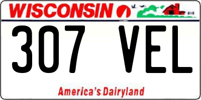 WI license plate 307VEL