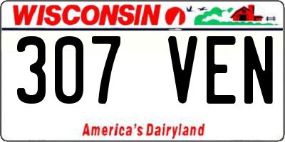 WI license plate 307VEN