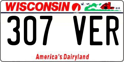WI license plate 307VER