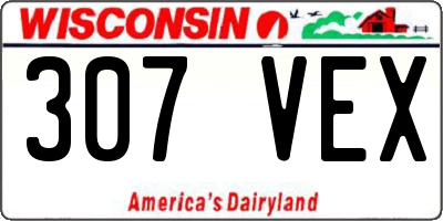 WI license plate 307VEX