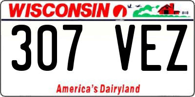 WI license plate 307VEZ