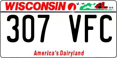 WI license plate 307VFC
