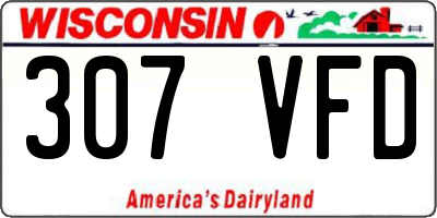 WI license plate 307VFD