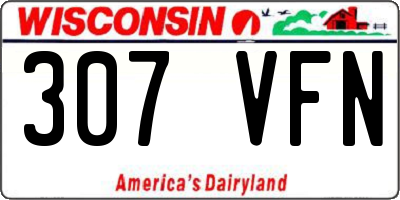 WI license plate 307VFN