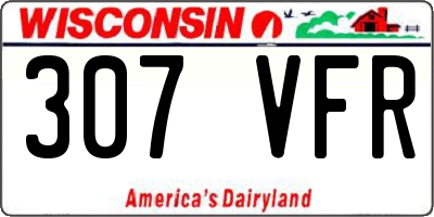 WI license plate 307VFR