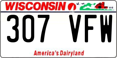 WI license plate 307VFW
