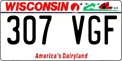WI license plate 307VGF