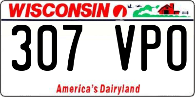WI license plate 307VPO