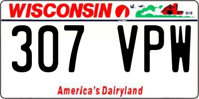 WI license plate 307VPW