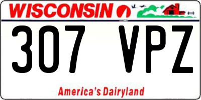 WI license plate 307VPZ