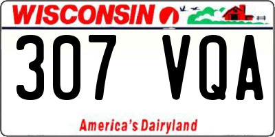 WI license plate 307VQA