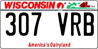 WI license plate 307VRB